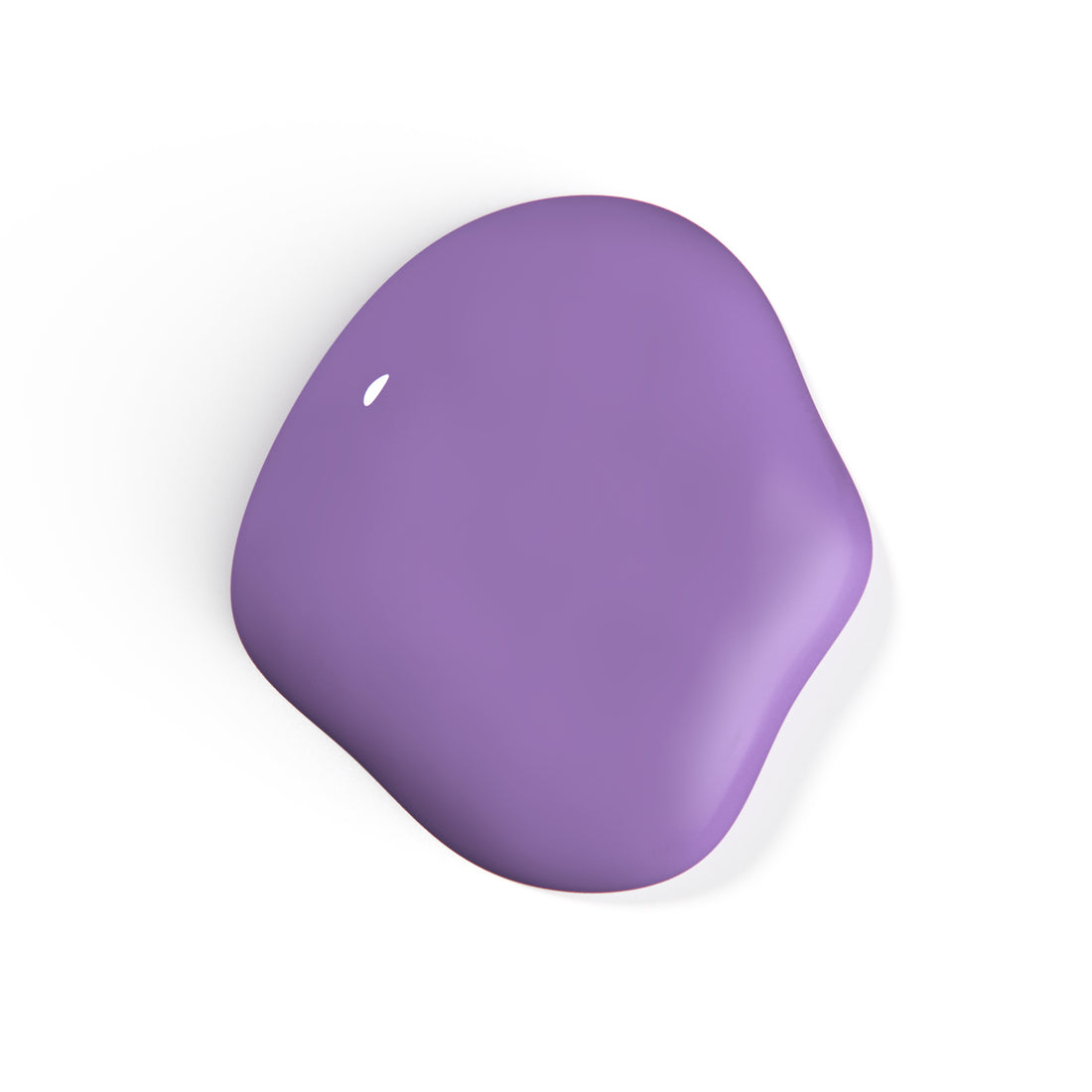 A droplet of Liberation Nails nail polish in a full-bodied purple color, 4th Dimension